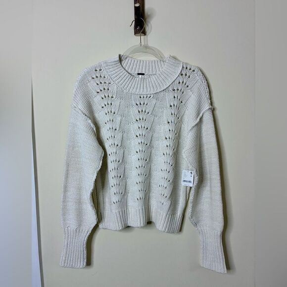 NWT Free People Bell Song Pullover Sweater in color Bones - Picture 2 of 10